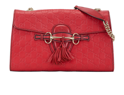 Medium Emily, &pound;650, Handbags, Red, Leather, Front view